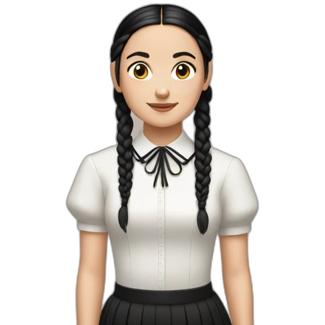 Wednesday adams with braids emoji