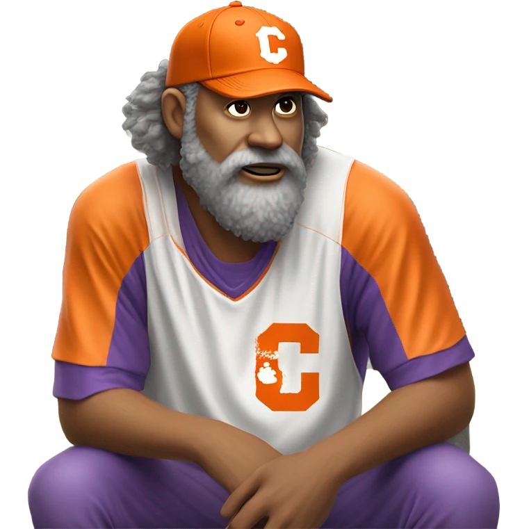 A hobo in Clemson gear emoji
