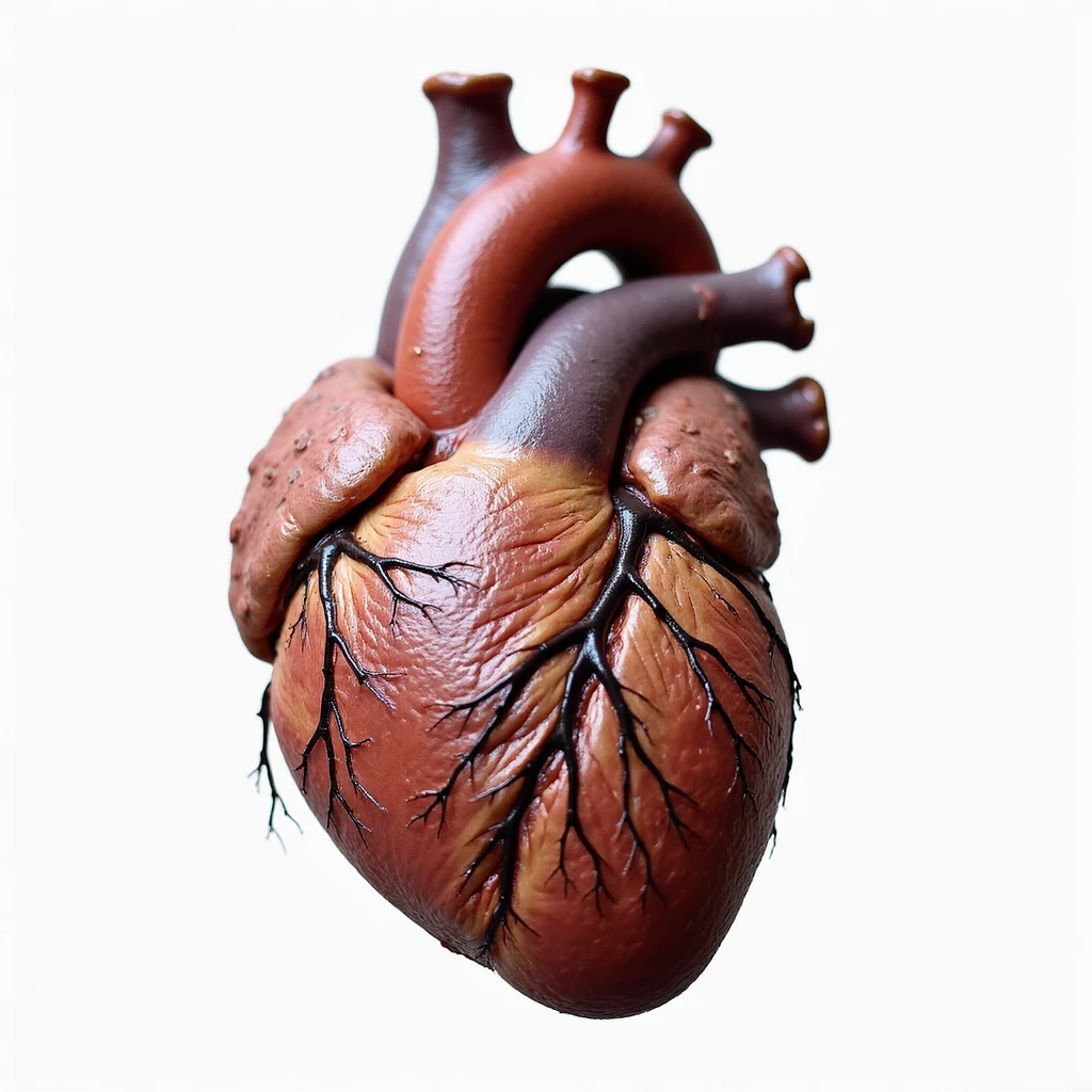 anatomical human heart, realistic style, detailed, photorealistic emoji