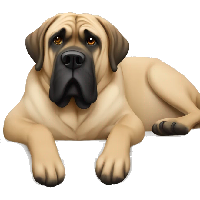 English mastiff laying on couch  emoji