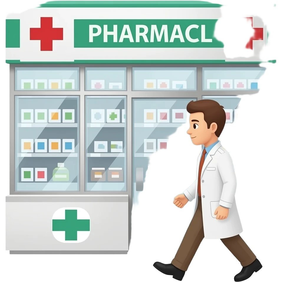 walking by the pharmacy emoji