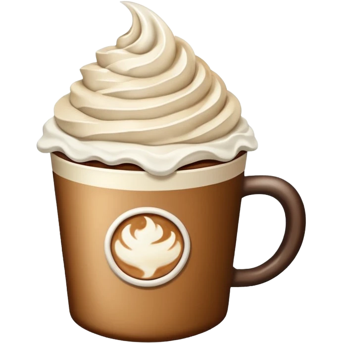 Cozy beige Coffee with whipped cream  emoji