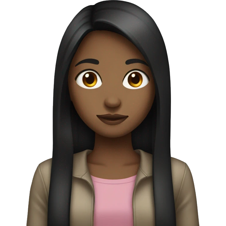 girl with straight dark hair emoji