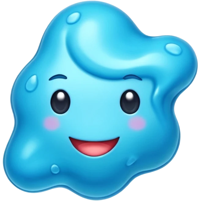slime con forma irregular y que tiene muchos tonos de azul emoji