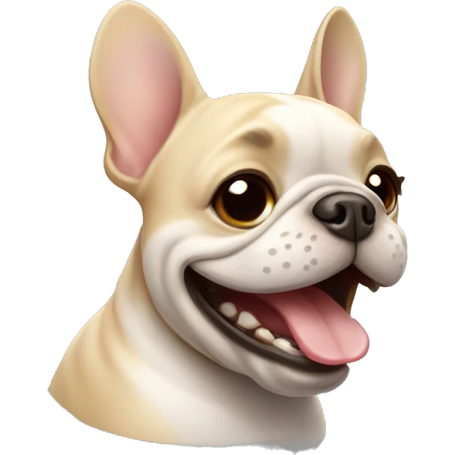 Laughing frenchie emoji