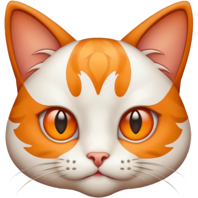 A cat with each eye facing a different direction. The image will be in emoji style. emoji