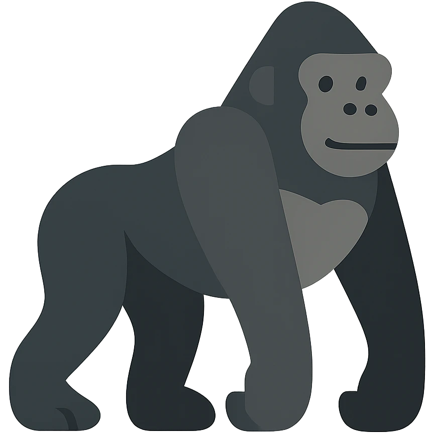Flat design style gorilla emoji
