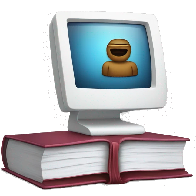 iMac with book emoji