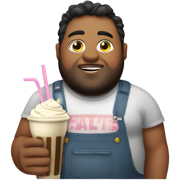 Fat guys with a milkshake emoji