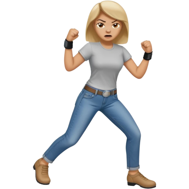 Woman angry kickin emoji