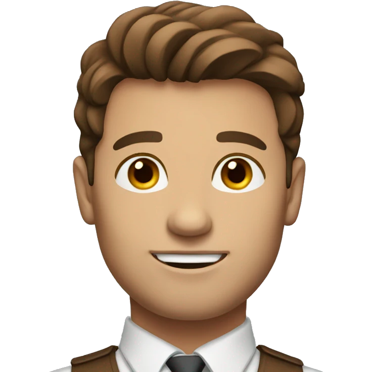 confident man with brown hair portrait emoji