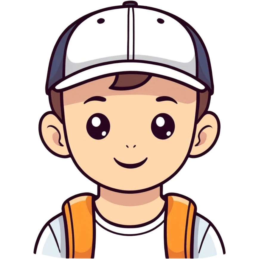 Kid wearing a cap emoji