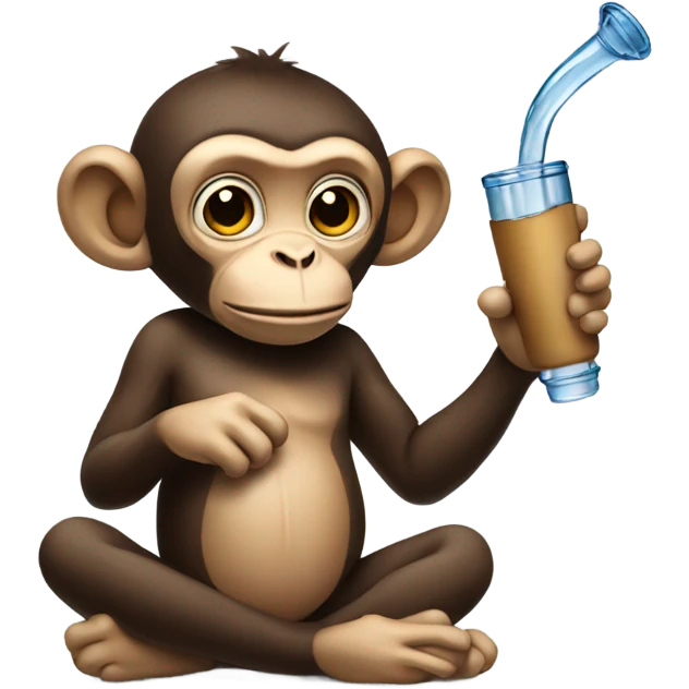 A monkey holding a water pipe  emoji
