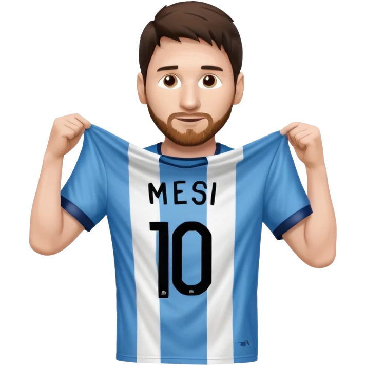 Lionel Messi holding up his shirt to the side emoji