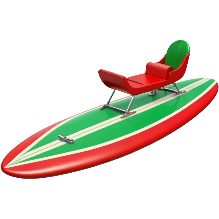 Santa’s sleigh on a surf emoji