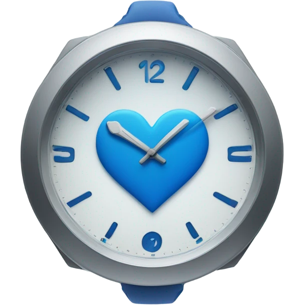 Face watch with a blue heart emoji