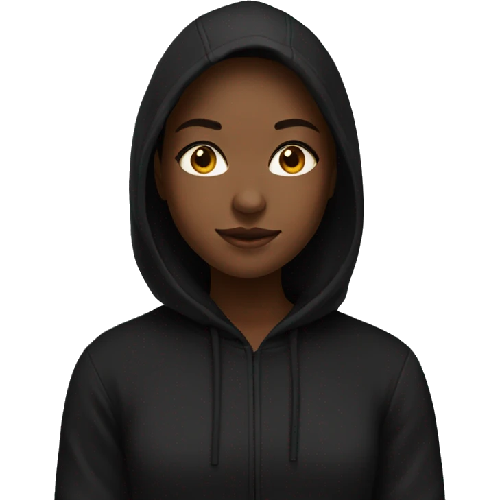 Girl with black hoodie  emoji