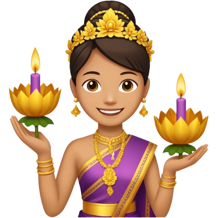 Emoji of a person holding a krathong emoji