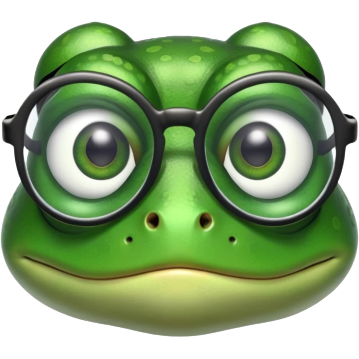 Frog with glasses emoji