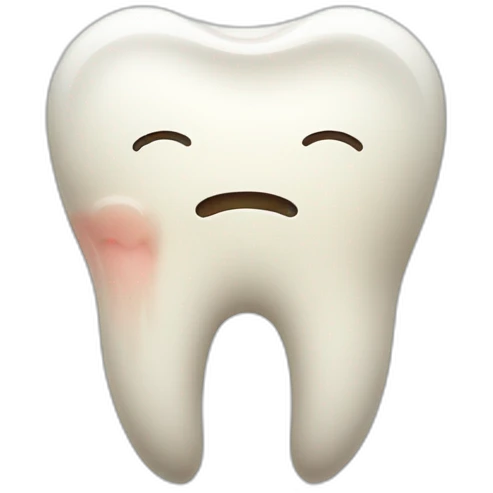 Sad tooth with caries emoji