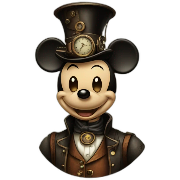 Old Mickey Mouse steampunk style emoji