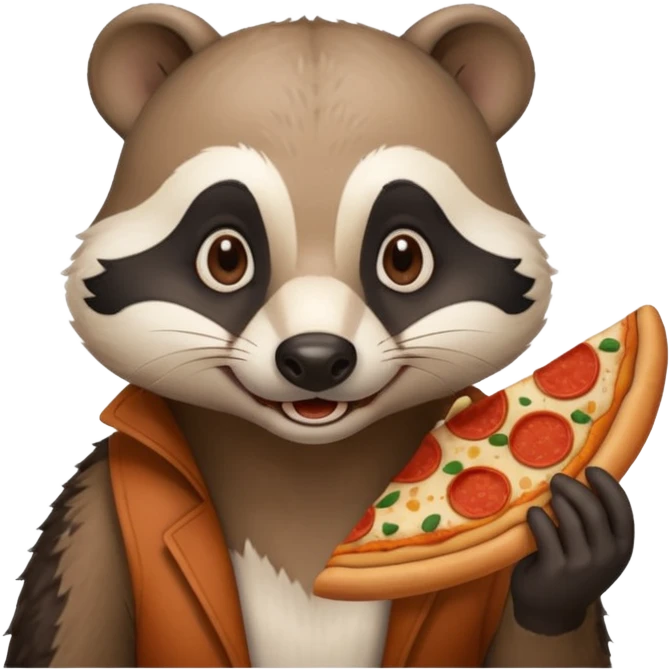 badger eating pizza  emoji