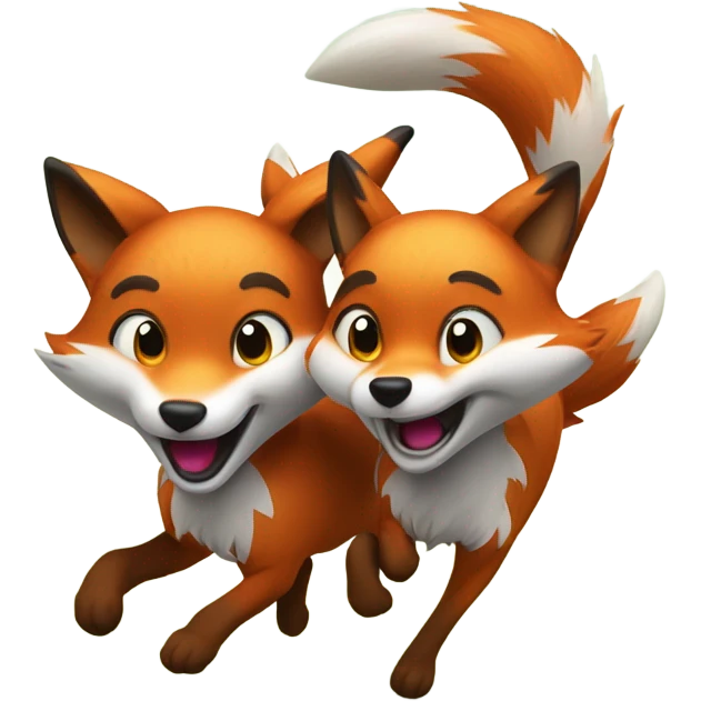 Foxes playing emoji