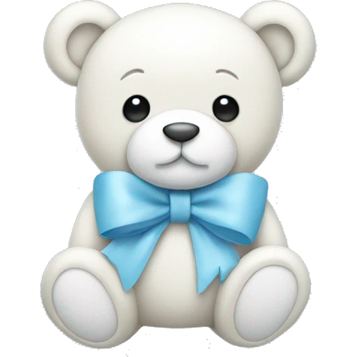 Light blue teddy with white bow emoji