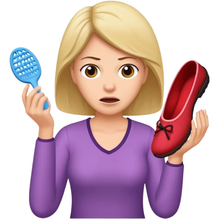 A mom throwing a slipper emoji