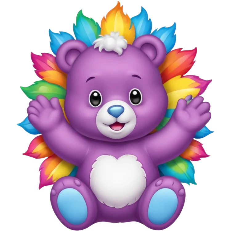 Care bear radiating positive energy emoji