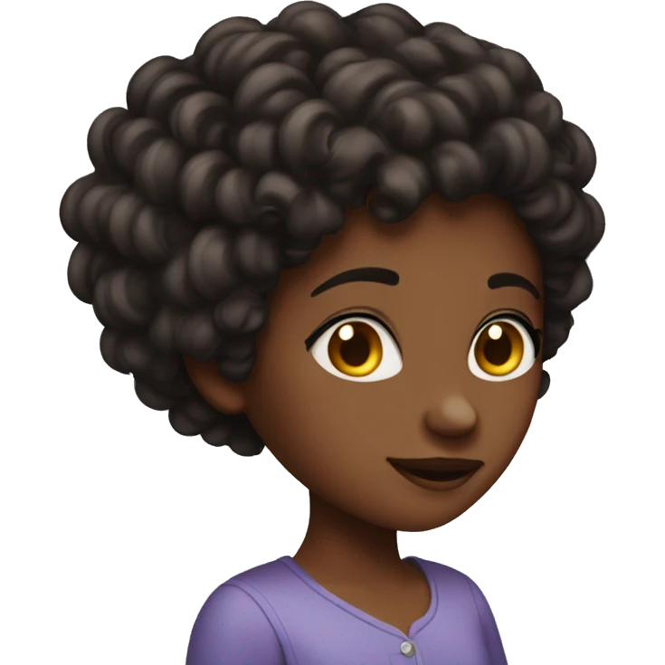 Brunette coily girl emoji
