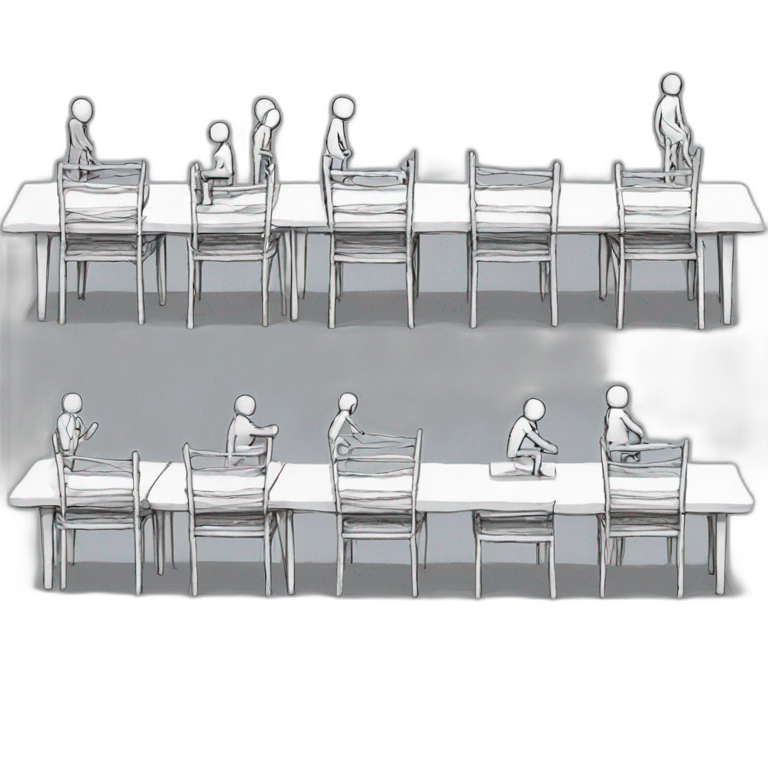 xkcd figures waiting for compile standing on chairs fencing emoji