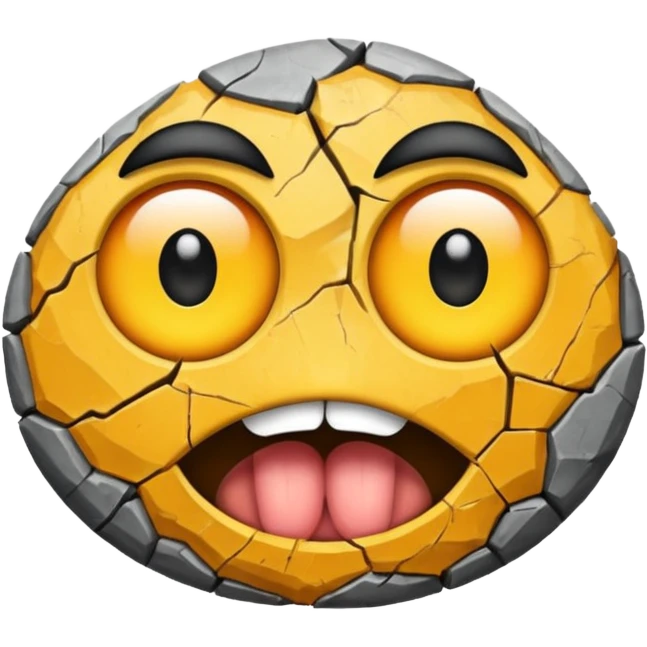 Rock with eyes and mouth  emoji