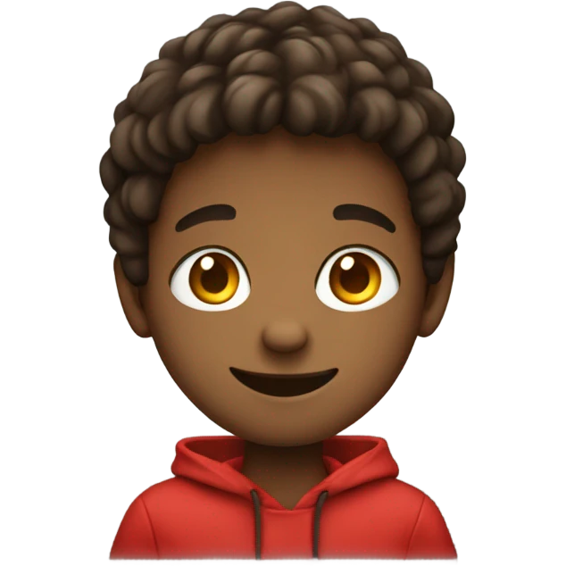 smiling boy in red hoodie emoji