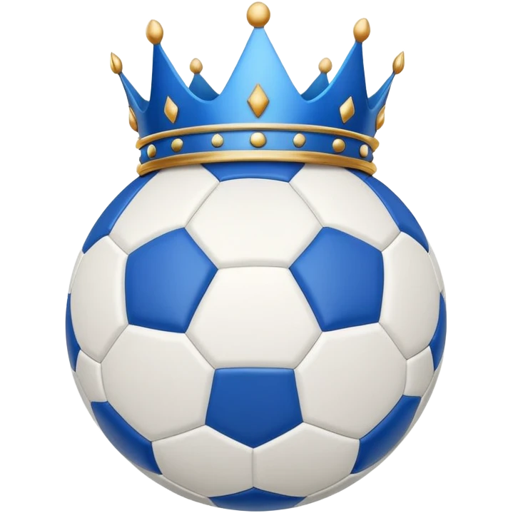 Soccer with a blue crown emoji