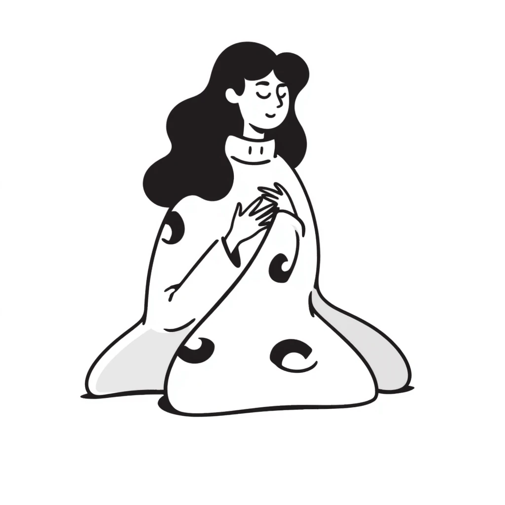 woman with blanket emoji
