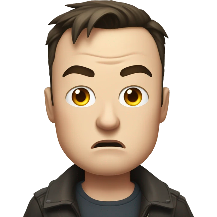 Angry Anime Elon Musk with furrowed brows and steam from ears. emoji