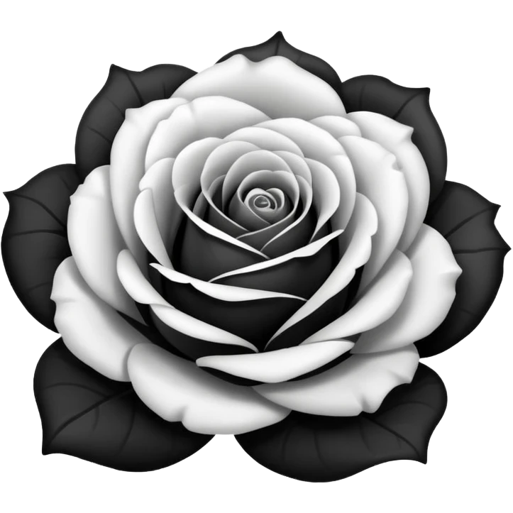 Black and white rose combine emoji