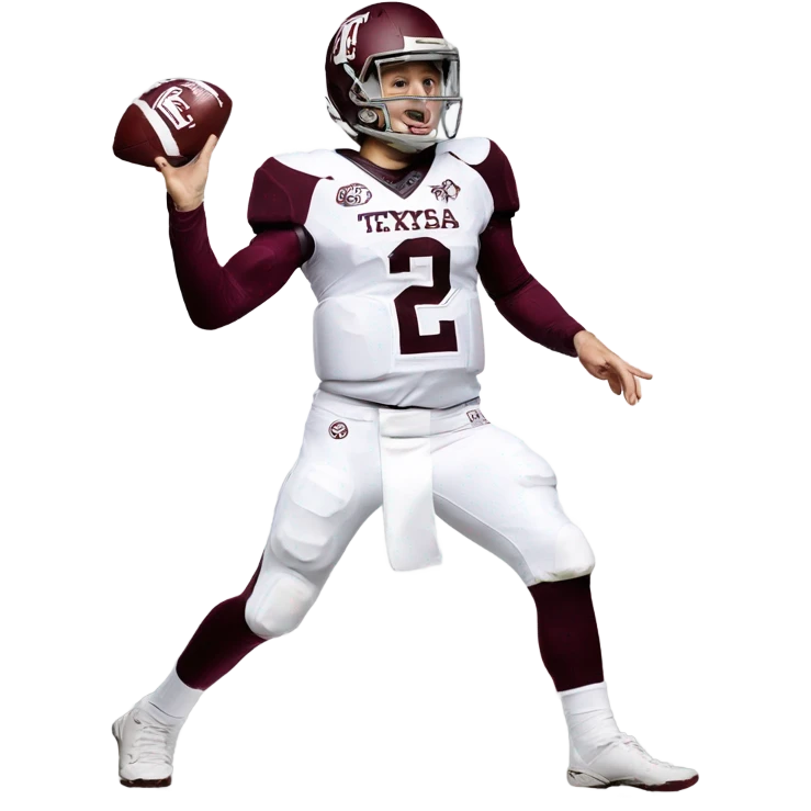 Johnny manziel in a Texas a&m uniform doing the heisman pose emoji
