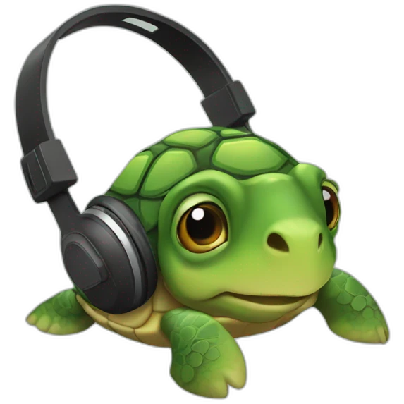Turtle headphones emoji