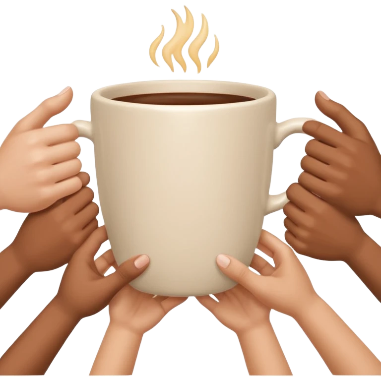 many hands hold the cup

 emoji