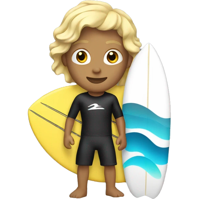 Surfer with blond hair on wave emoji