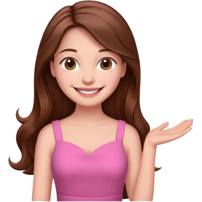 woman Social, diplomatic, stylish — the ultimate people-pleaser. in pink dress long hair 
more dinamic emoji  emoji