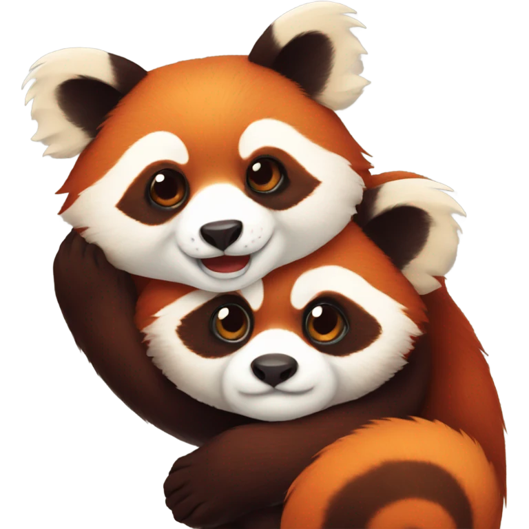 red pandas cuddling emoji