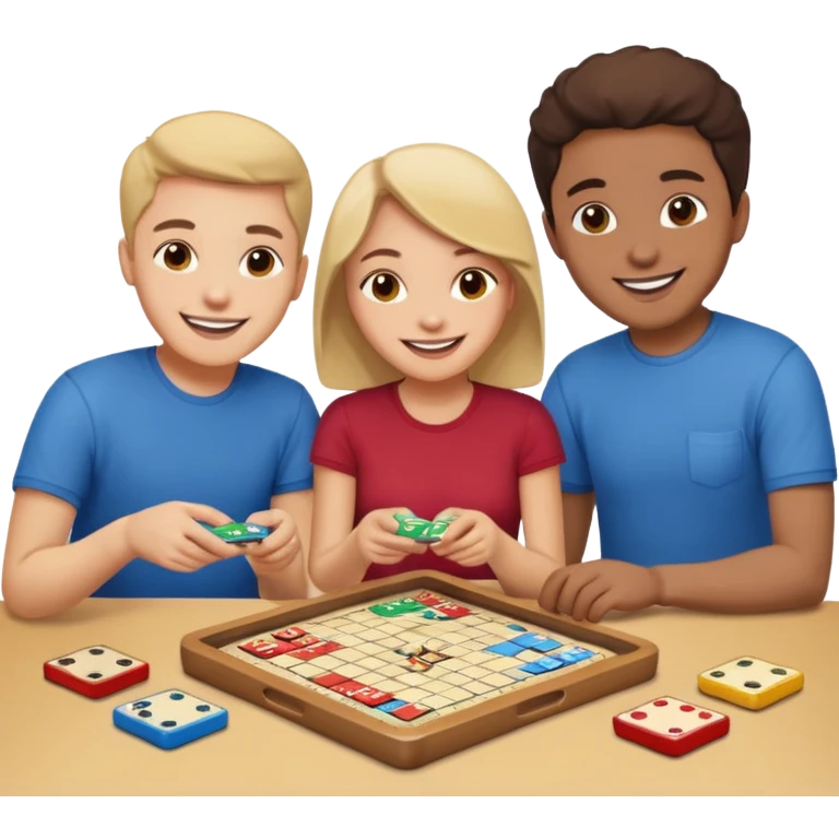 white friends playing board game emoji