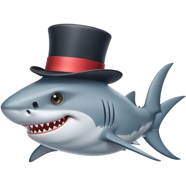 shark with tophat" emoji