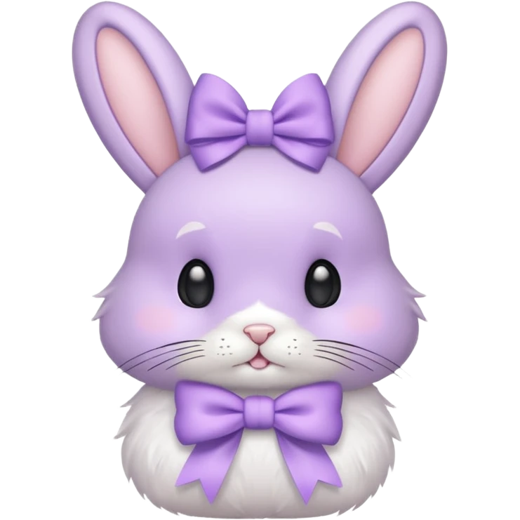 Coquette bunny with light purple pastel bow emoji