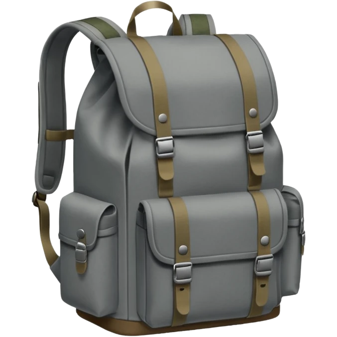 grey military backpack emoji