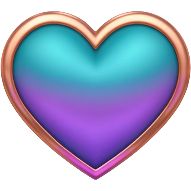 I need a teal, orange , purple, and rose gold Heart emoji  emoji