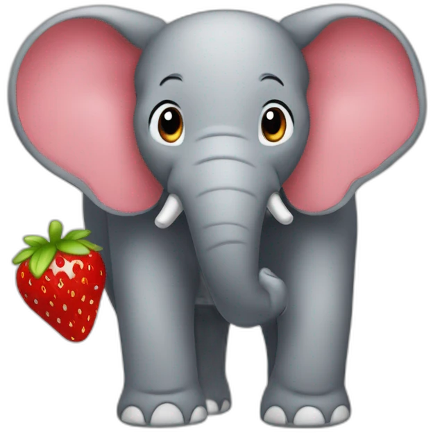 Éléphant fraise emoji